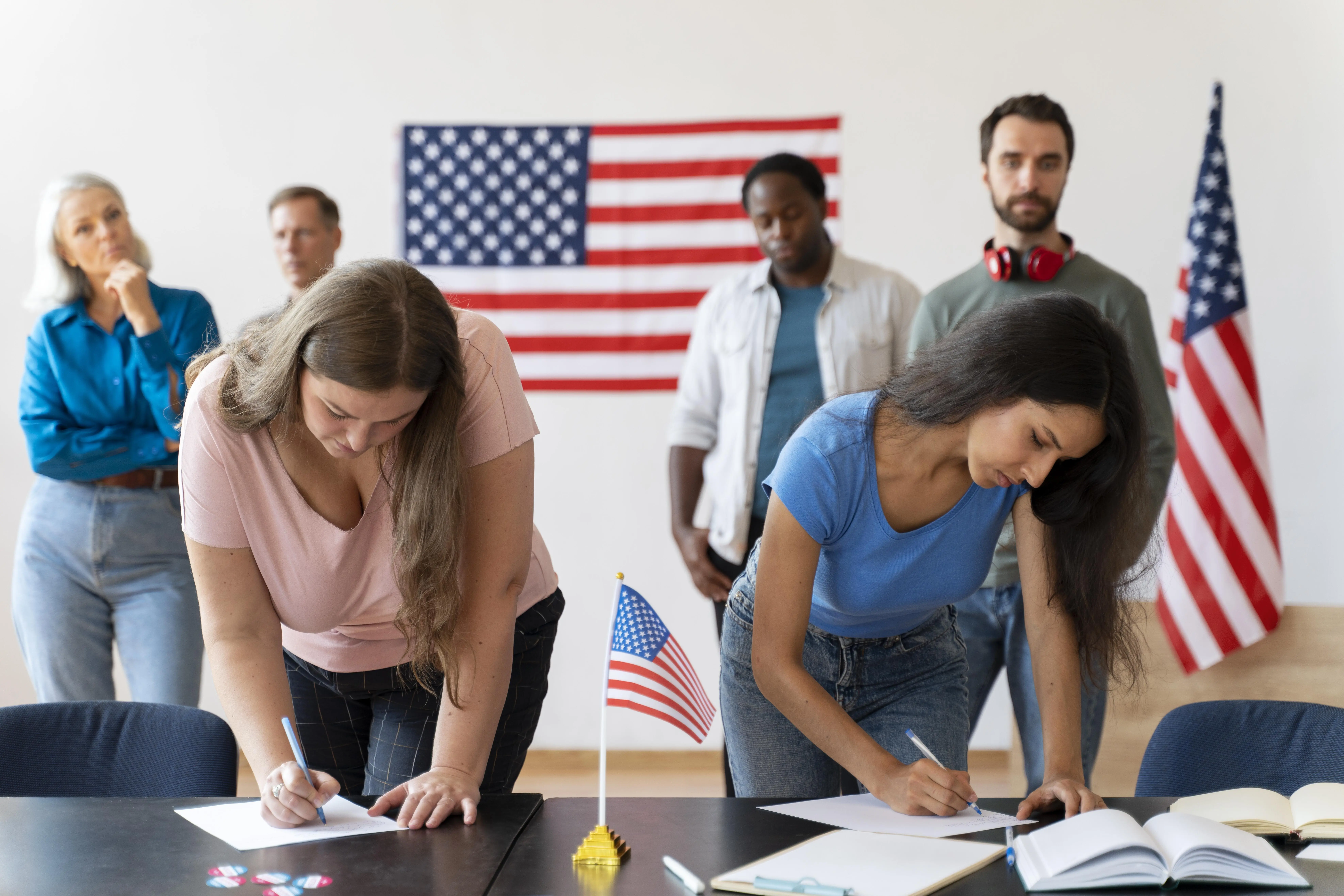 Individuals signing up to vote in the United States